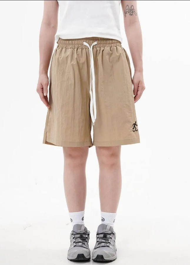 Drawstring Skate Embroidery Sports Shorts