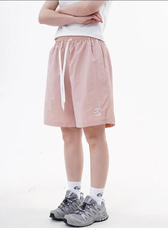 Drawstring Skate Embroidery Sports Shorts