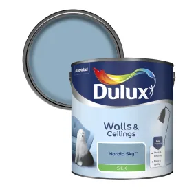 Dulux Silk Emulsion Paint For Walls And Ceilings - Nordic Sky 2.5L