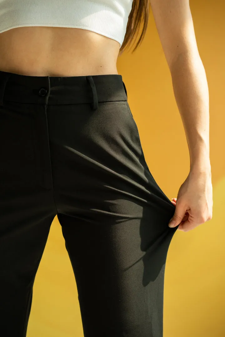 Ebony Black Stretch Pants - Women