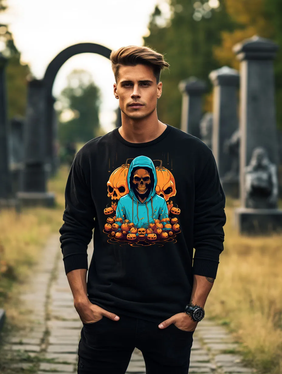 Embrace the Eerie with Halloween Skeleton Man Sweatshirts 001