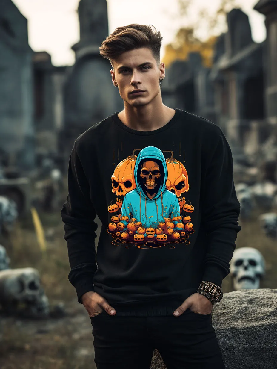 Embrace the Eerie with Halloween Skeleton Man Sweatshirts 001