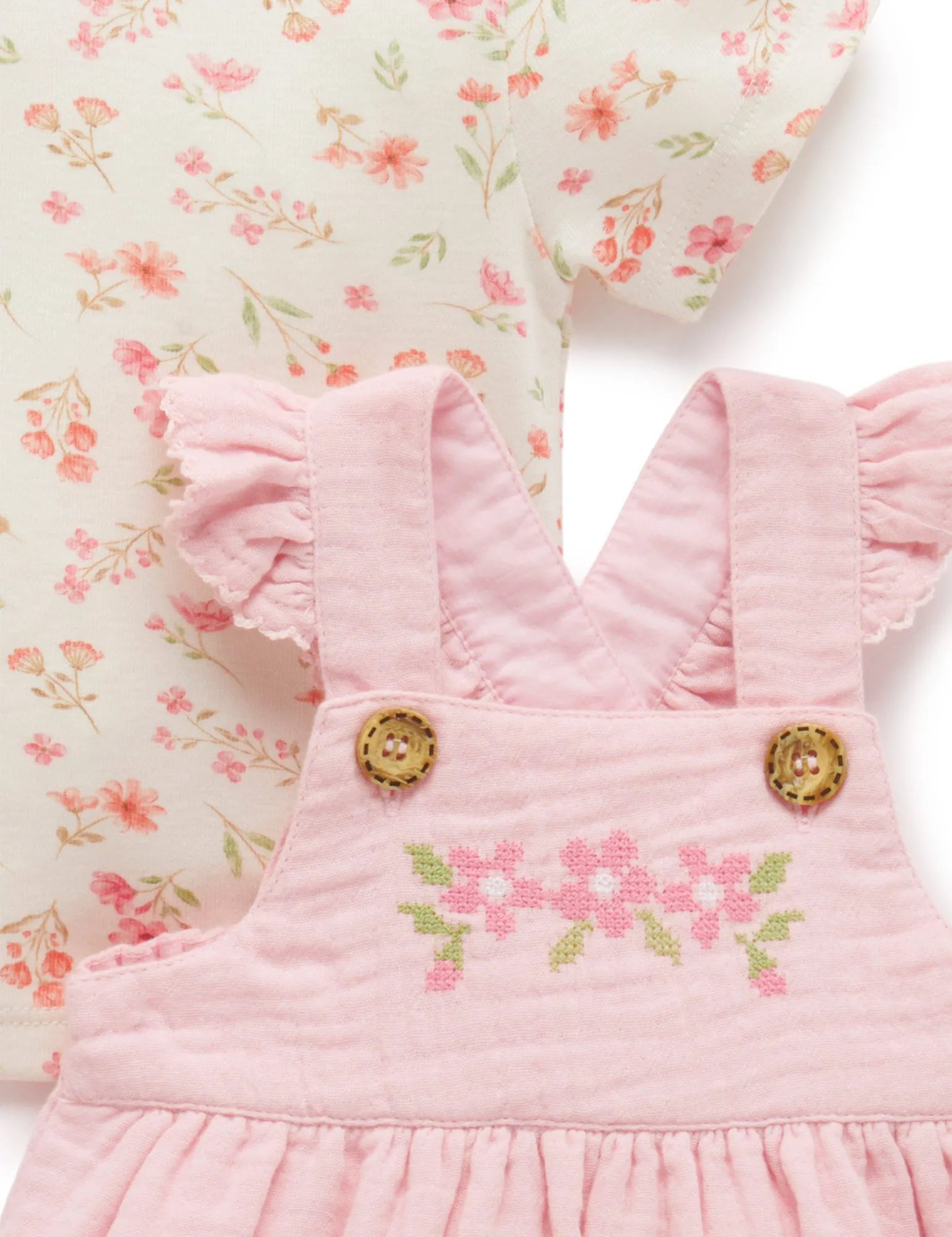 EMBROIDERED OVERALL SET