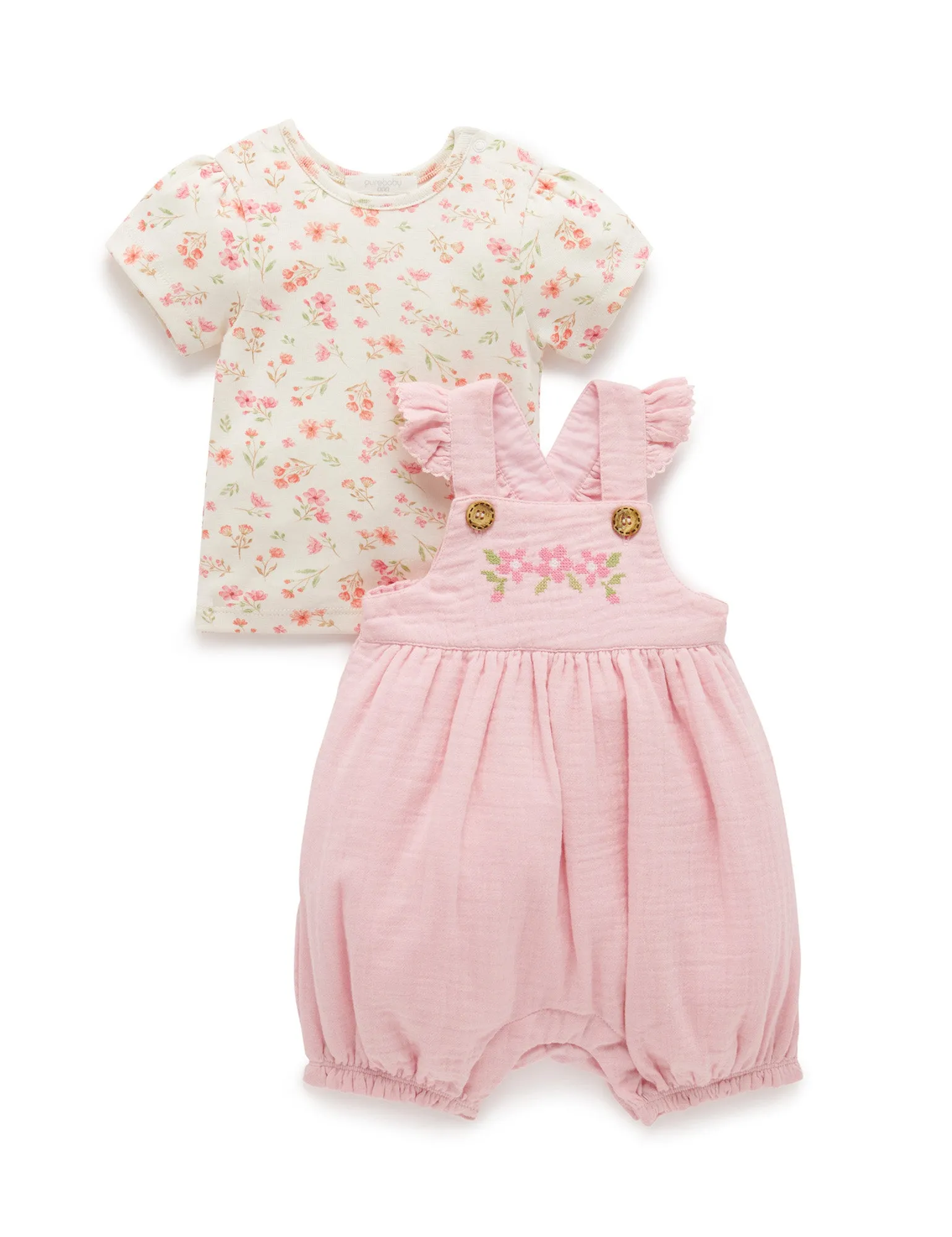 EMBROIDERED OVERALL SET