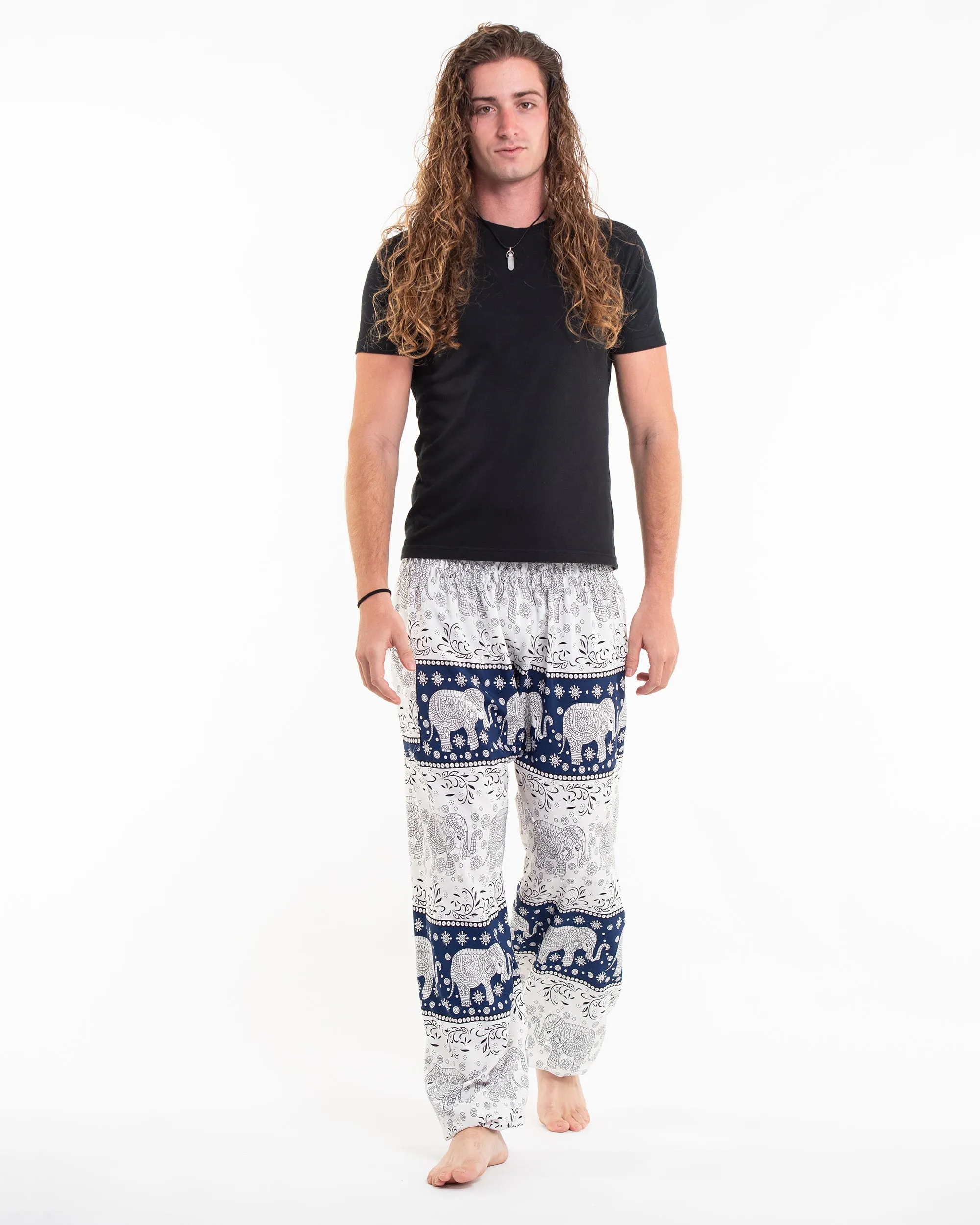 Floral Elephant Tall Harem Pants in Navy