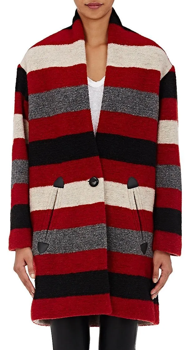 'Gabrie' Blanket-Striped Coat