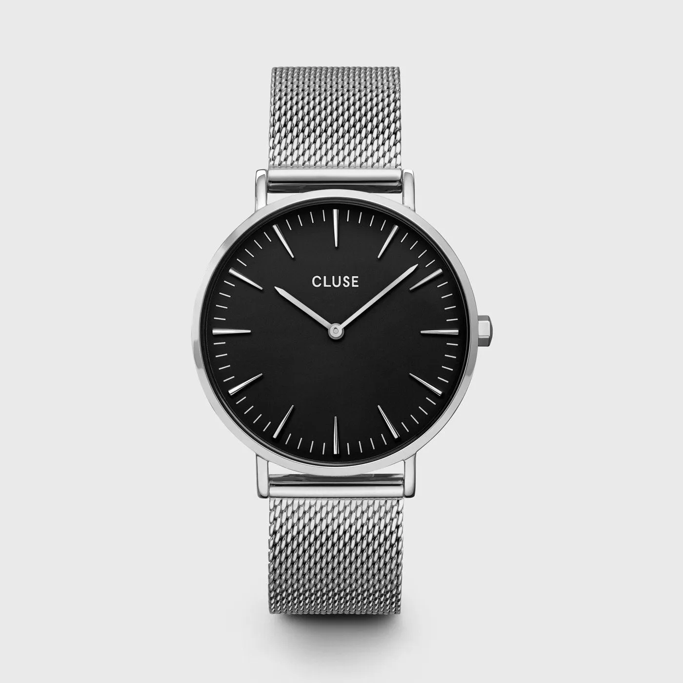 Gift Box Boho Chic Watch Mesh and Leather Strap, Silver Colour