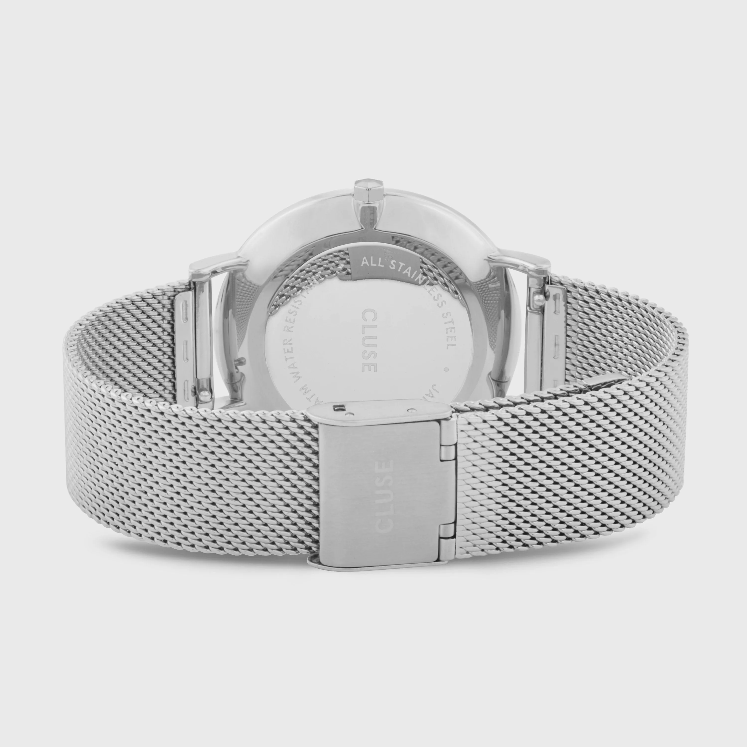 Gift Box Boho Chic Watch Mesh and Leather Strap, Silver Colour