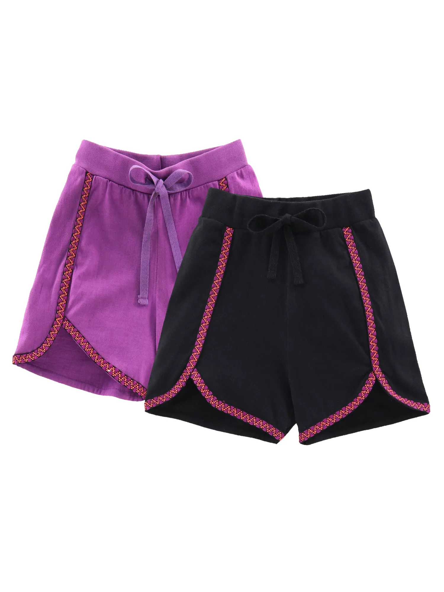 Girls Cotton Jersey Shorts -Pack of 2