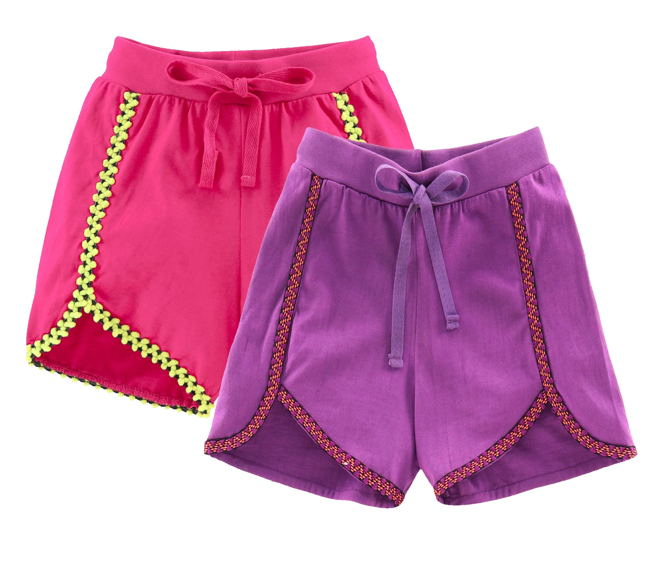 Girls Cotton Jersey Shorts -Pack of 2