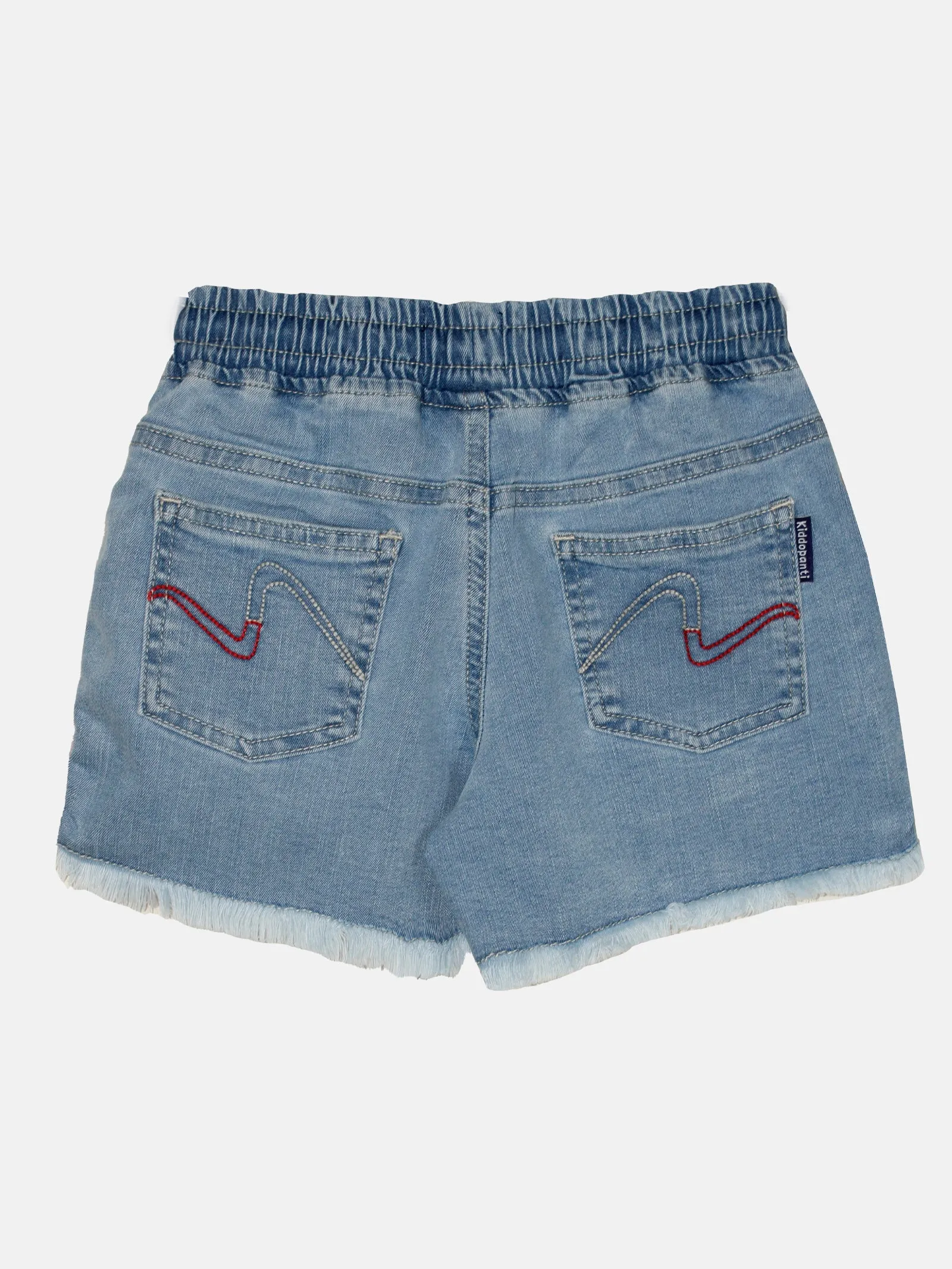 Girls Denim Hot Shorts With Applique