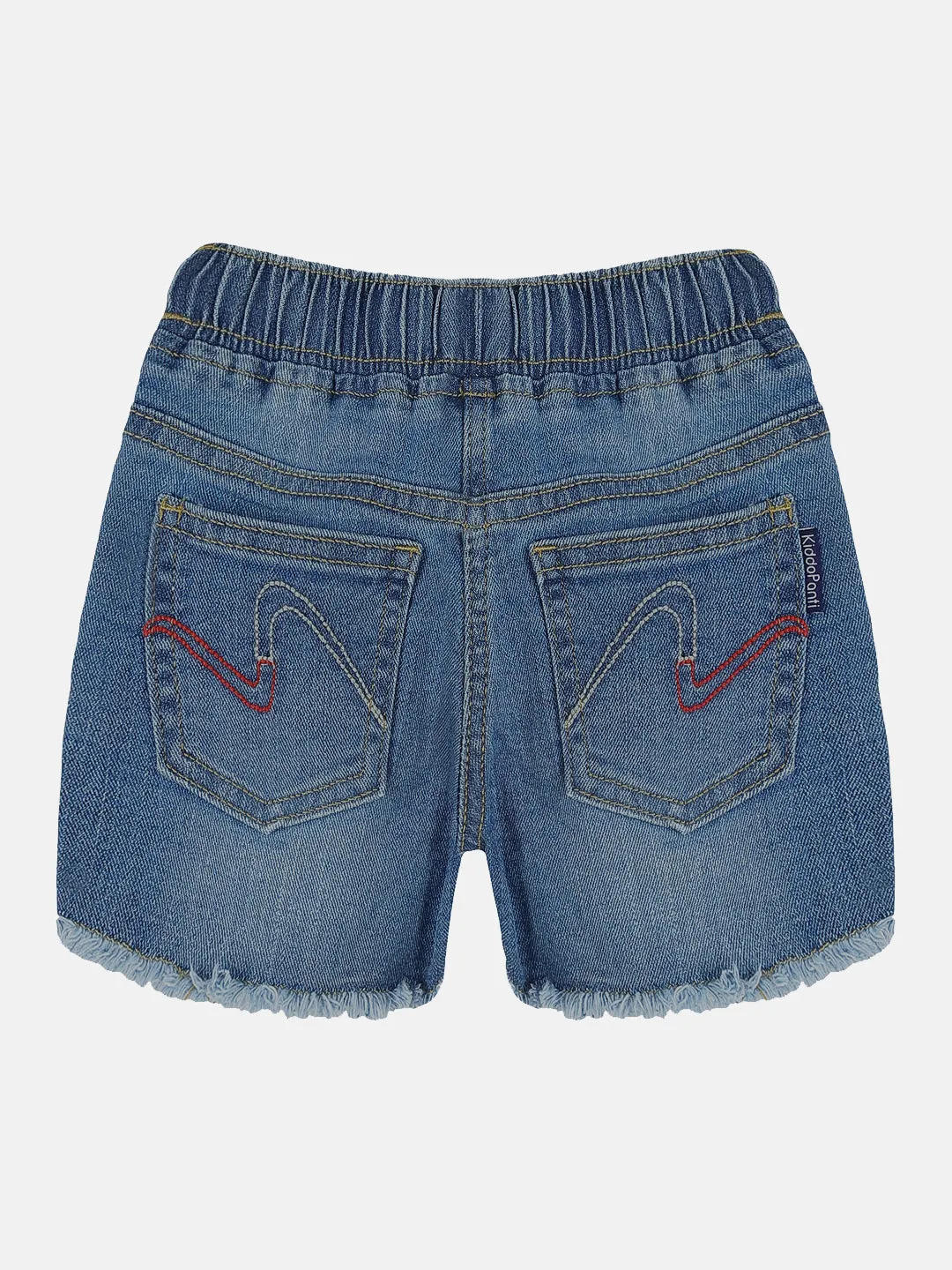 Girls Denim Hot Shorts With Applique