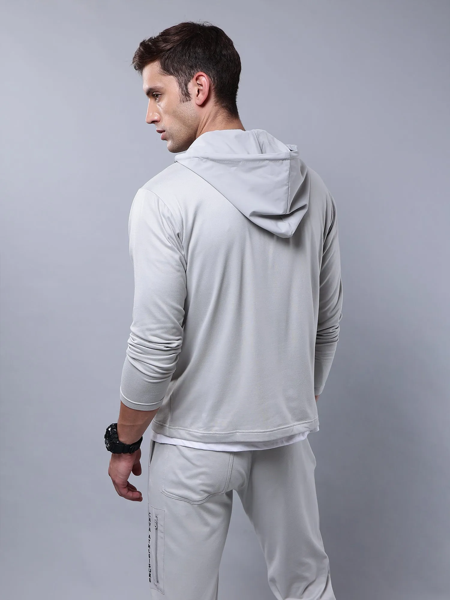 Grey ZipKnit Hoodie