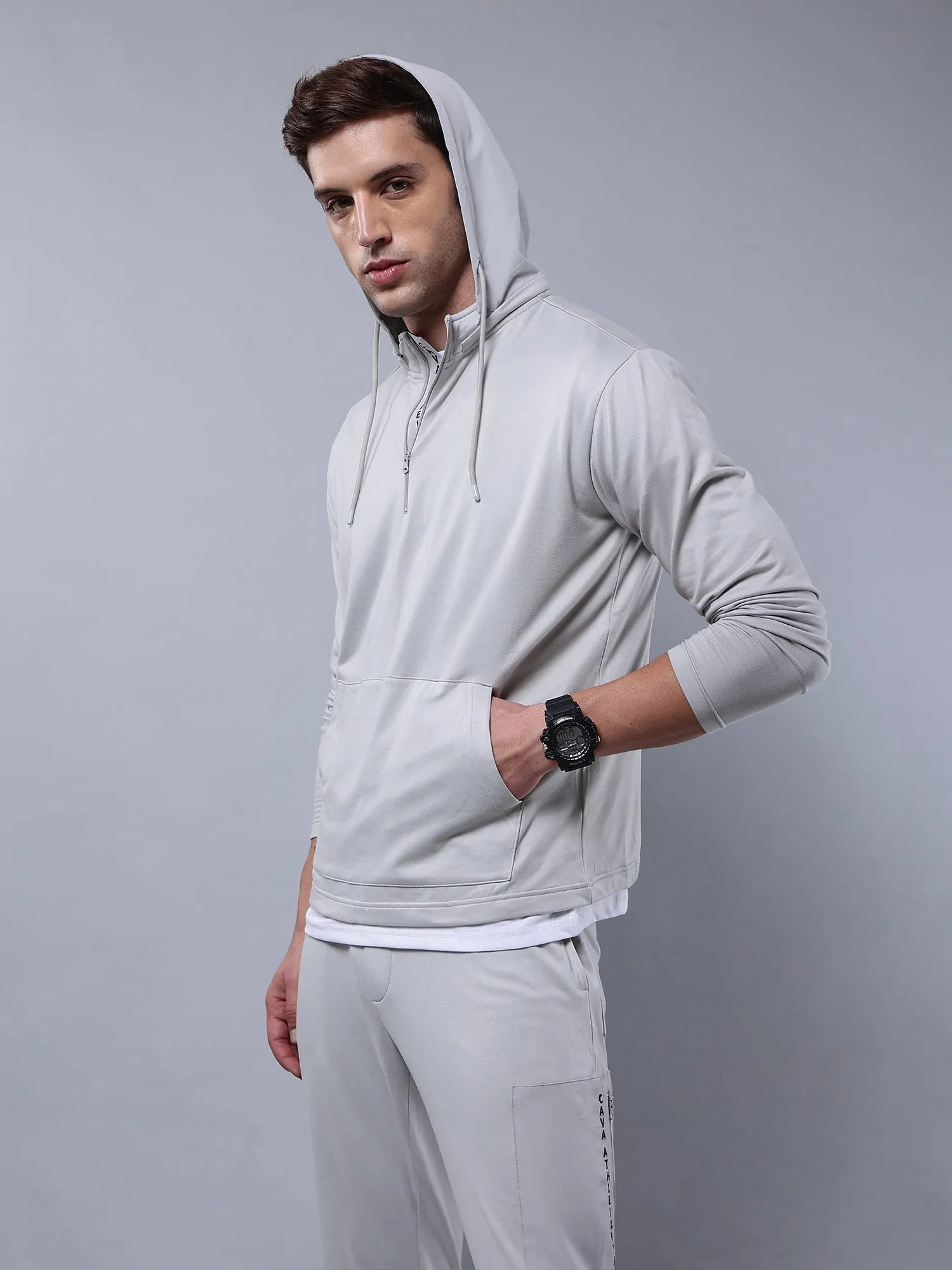 Grey ZipKnit Hoodie