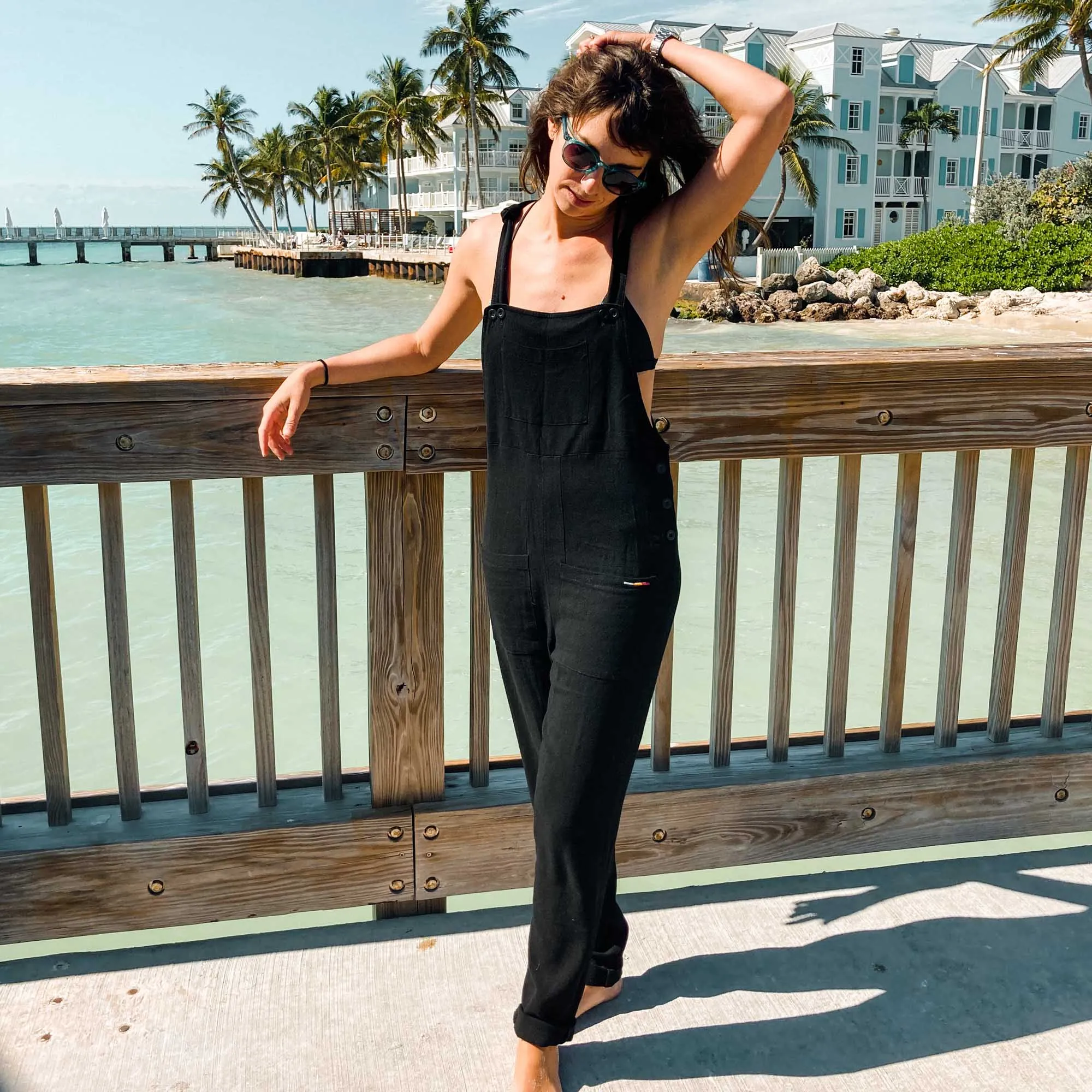 Hemp Cotton Overalls - Black