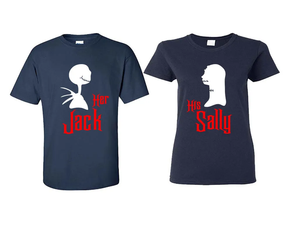 Her Jack and His Sally Couple Matching Shirts, Design Man and Woman Shirts