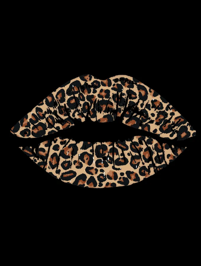 LEOPARD KISS RACERBACK - BLACK