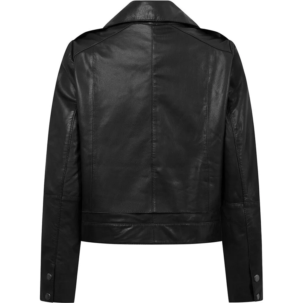 Lola biker jacket in soft leather / 50998 - Black (Nero)