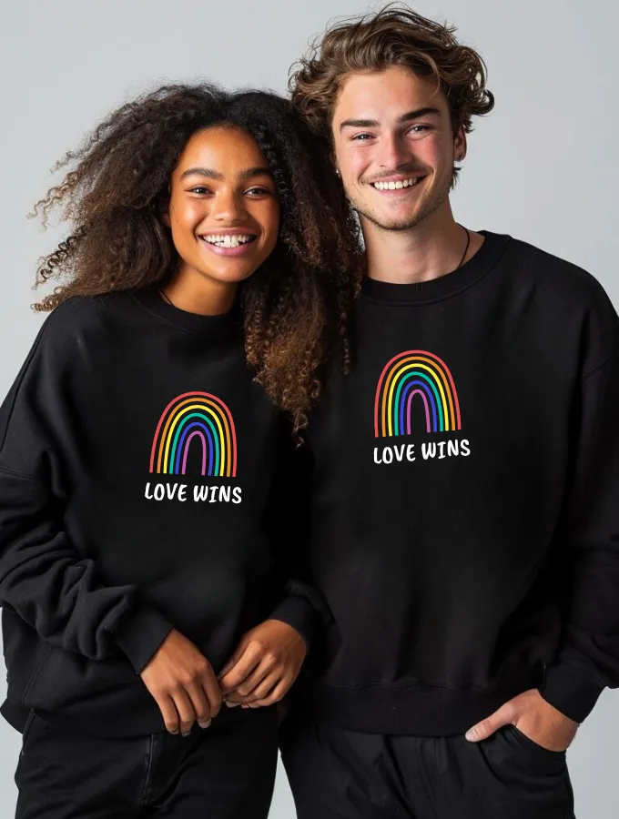 LOVE WINS SWEATER - BLACK - UNISEX