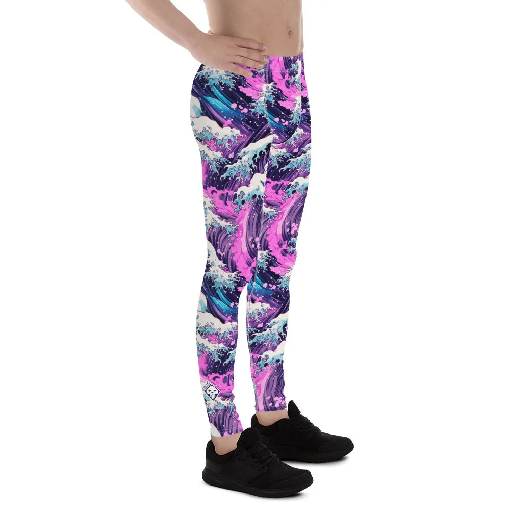 Men's Athletic Leggings - Purple Wave 003