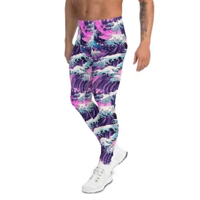 Men's Athletic Leggings - Purple Wave 003