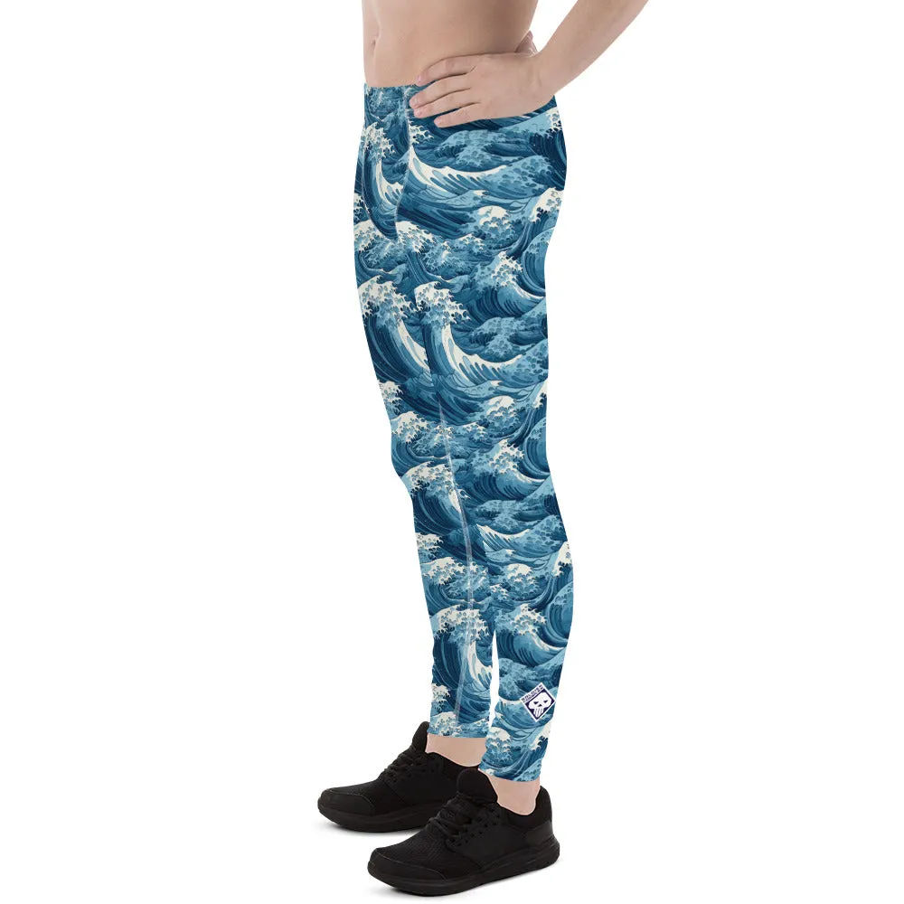 Men's Athletic Leggings - The Great Wave Off Kanagawa 001