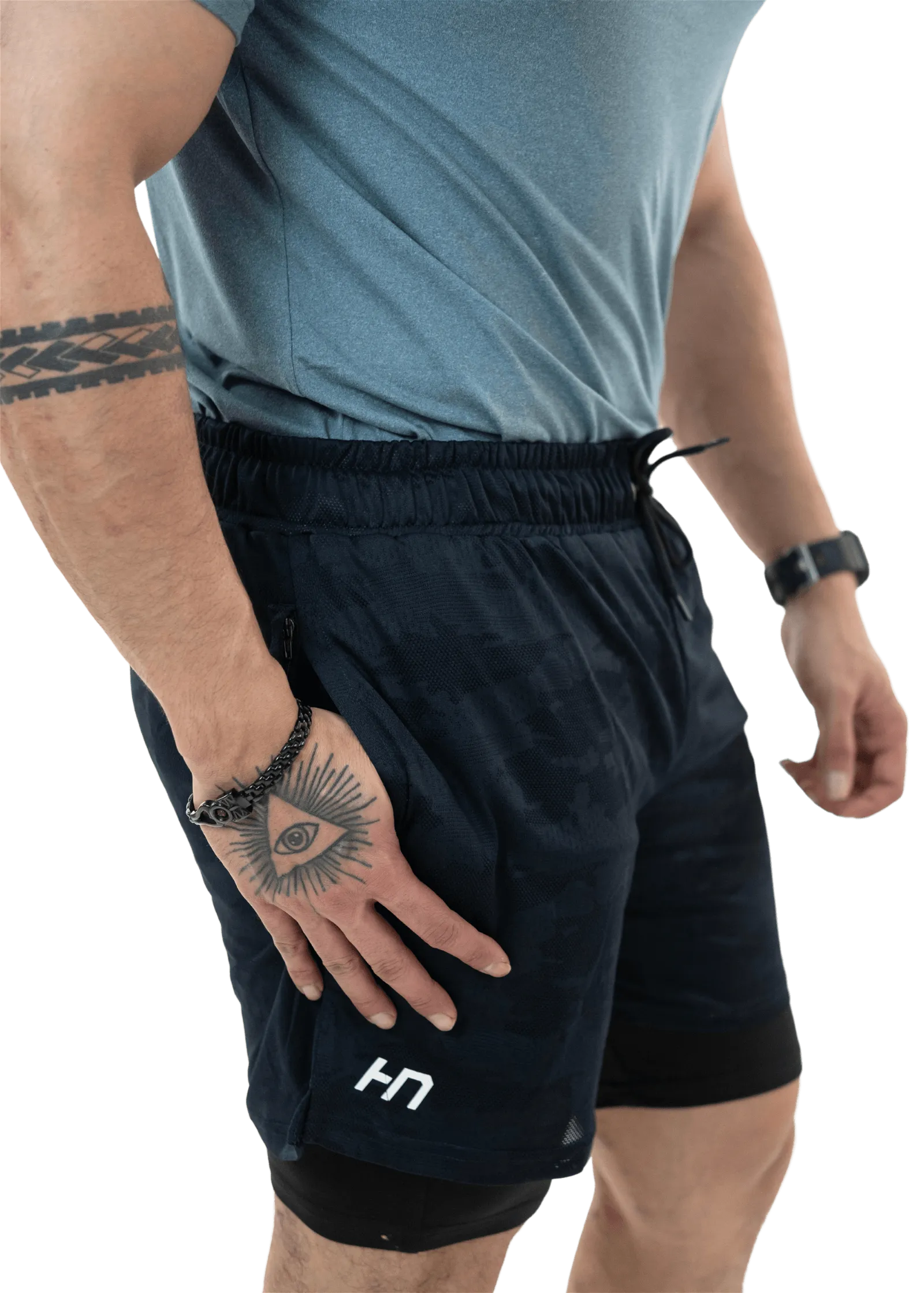 Navy Blue 2Layer Performance Shorts