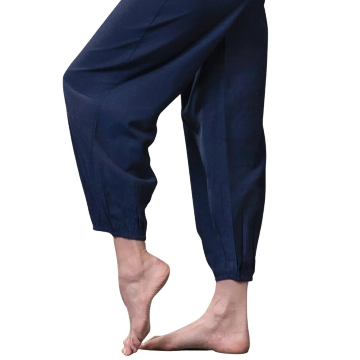 Navy-Blue Harem Pants for Women | 100% Cotton Yoga Harem Pants with Pockets | Loungewear for Women