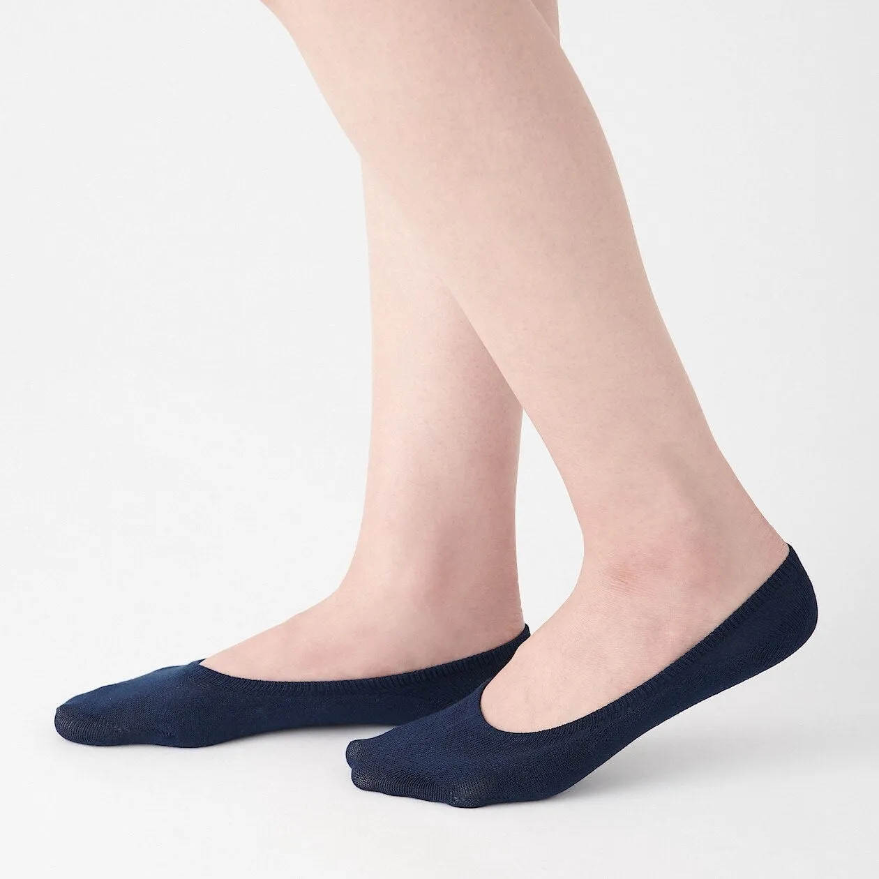 Non-Slip Wide Fit Cotton Blend No-Show Socks