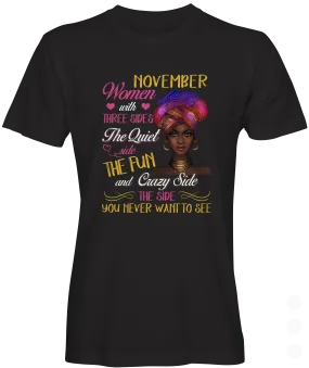 November Women Birthday T-shirt