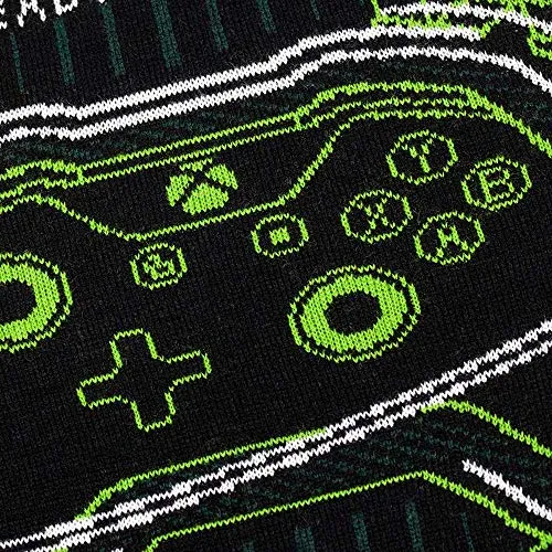 Numskull Unisex Official Xbox 'Ready to Play' Knitted Christmas Sweater for Men or Women - Ugly Novelty Jumper Gift