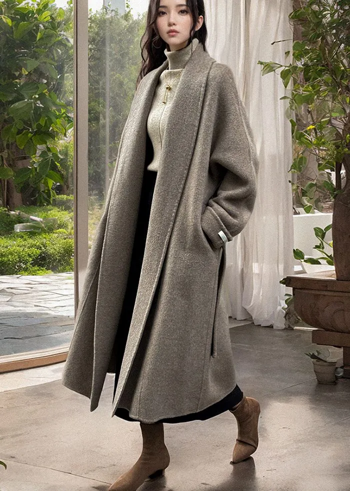 Oversize Wrap Long Wool Coat