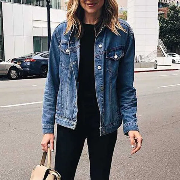 Oversized Light Washed Ripped Denim Jacket Womens