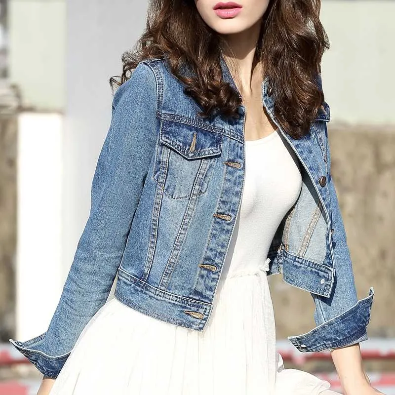 Oversized Light Washed Ripped Denim Jacket Womens