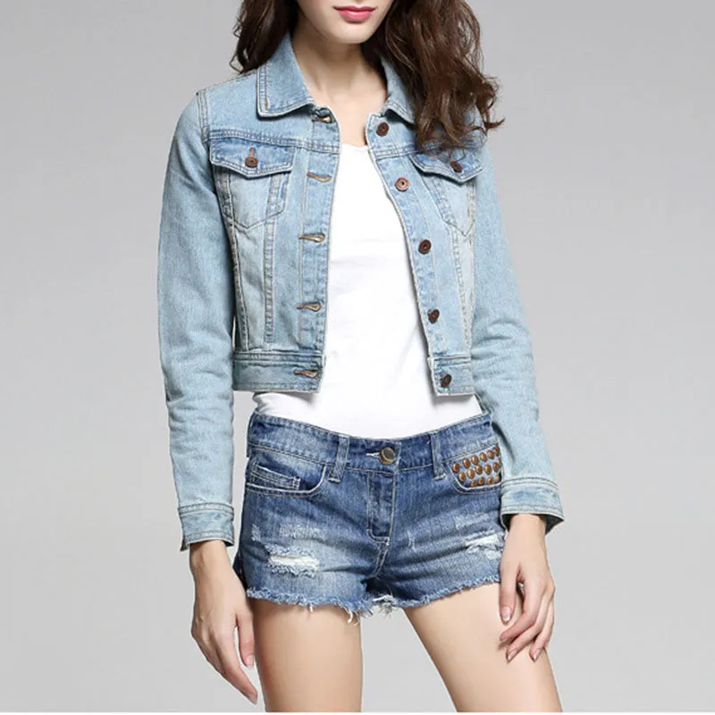 Oversized Light Washed Ripped Denim Jacket Womens