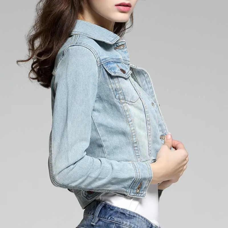 Oversized Light Washed Ripped Denim Jacket Womens