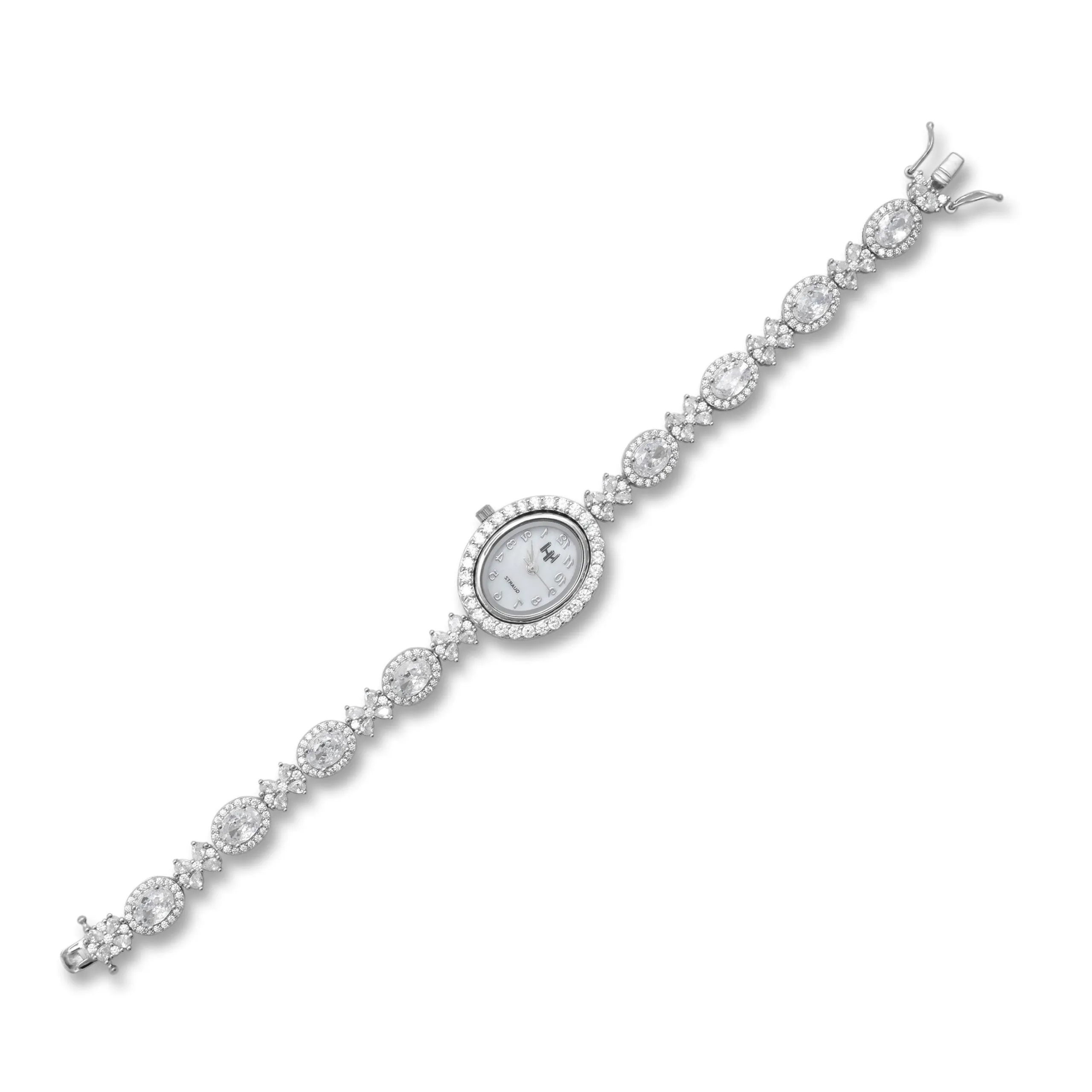 Precious Oval Analog Sterling Silver Watch for Women