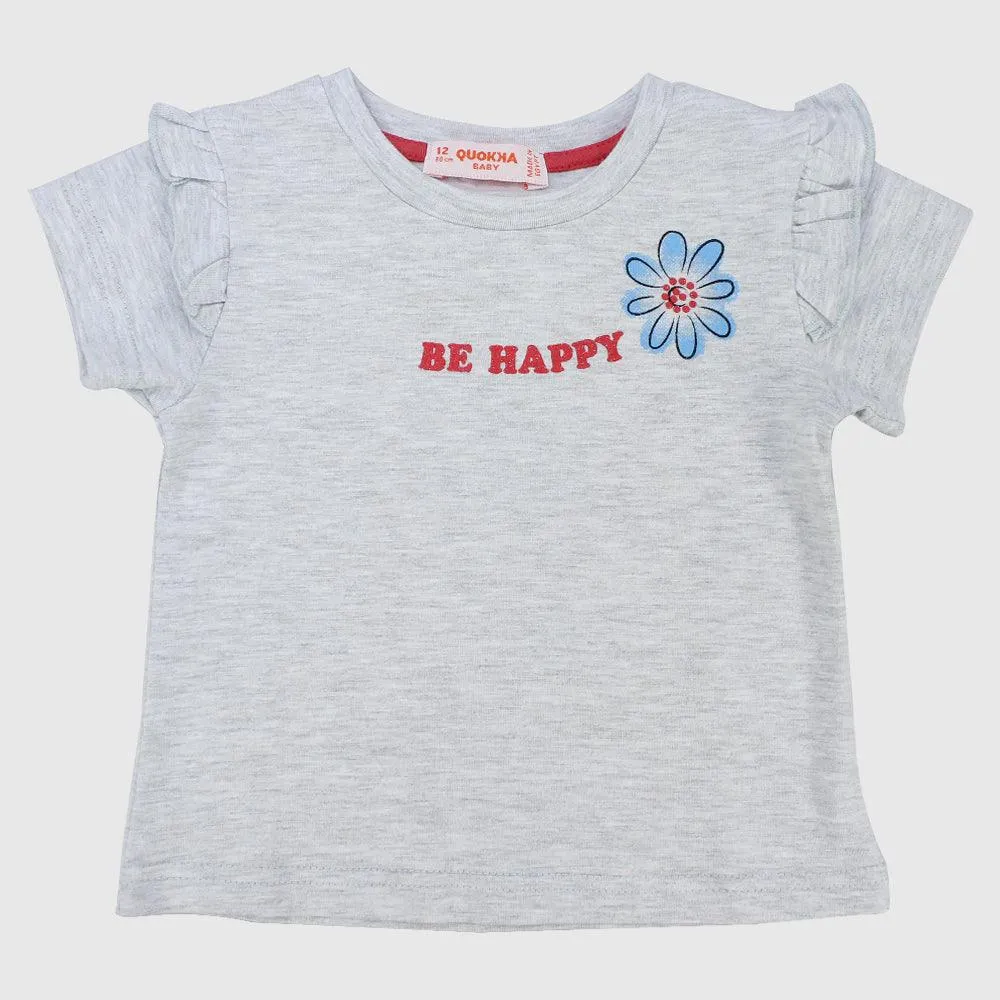 "Be Happy" Short-Sleeved T-Shirt