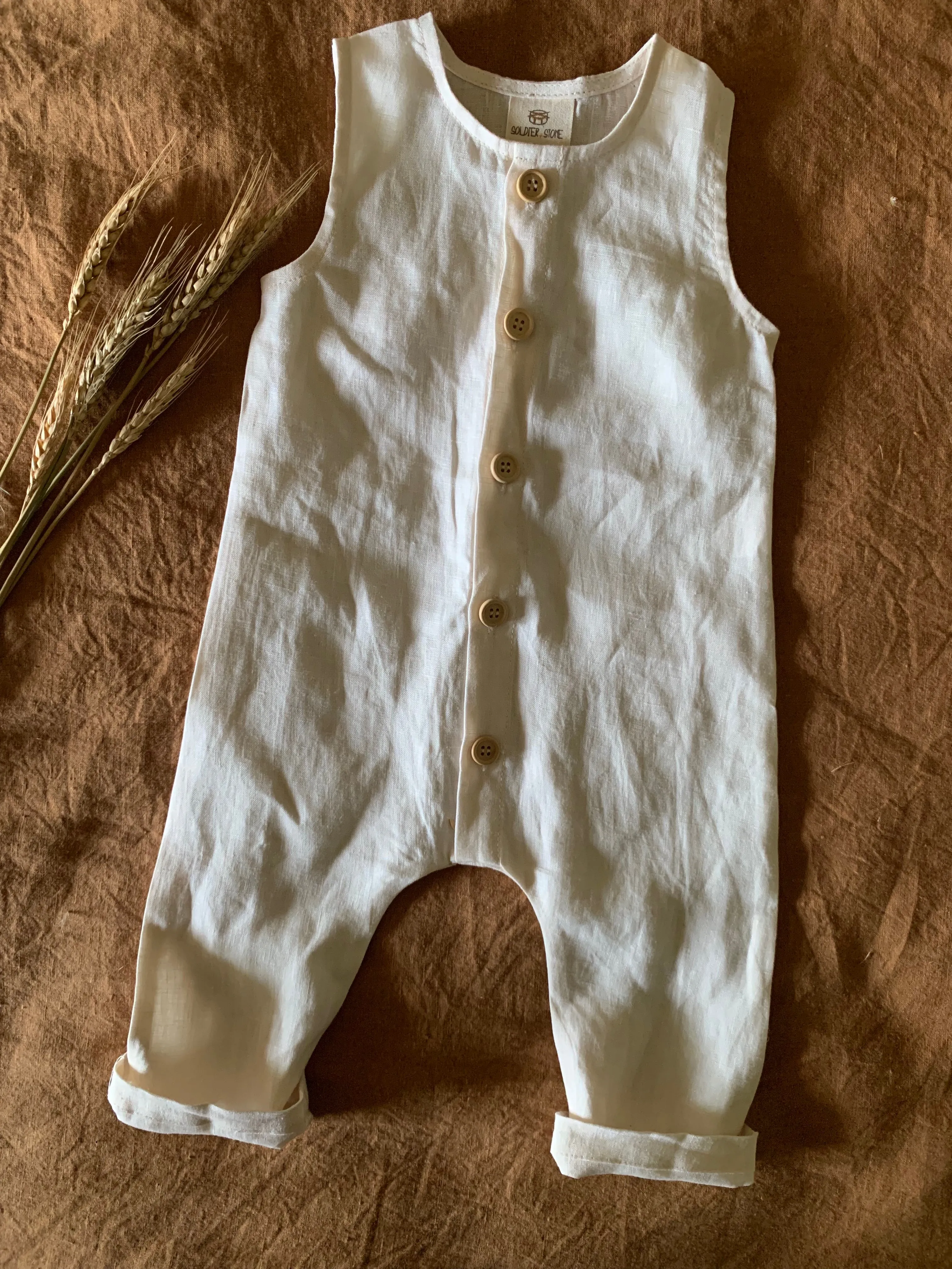 Sand Dune Overalls: Sea Salt (Light beige)