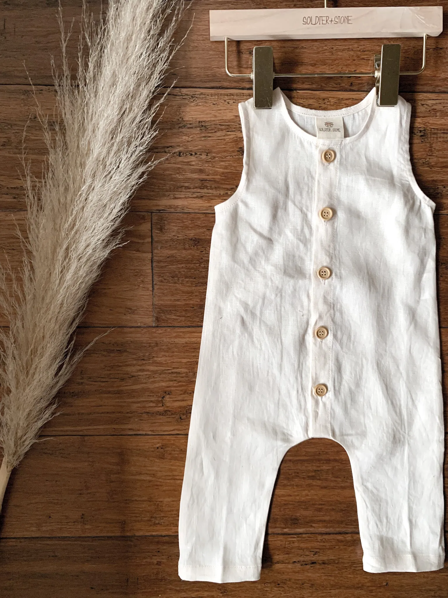 Sand Dune Overalls: Sea Salt (Light beige)