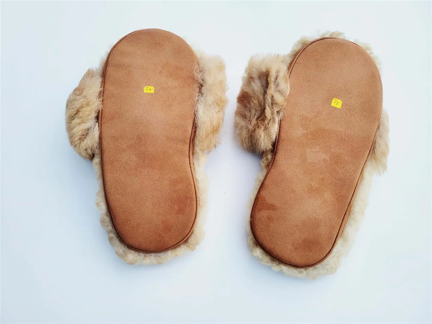 Slide-In Fluffy Furry Fuzzy Alpaca Fur Slippers