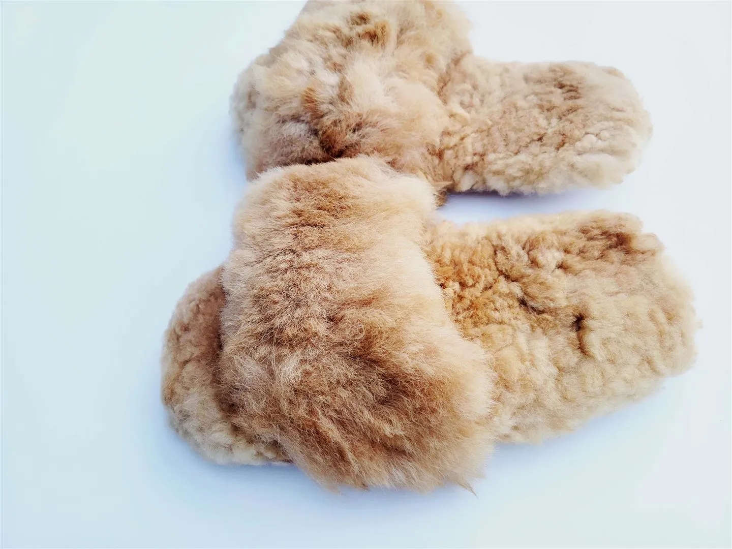 Slide-In Fluffy Furry Fuzzy Alpaca Fur Slippers