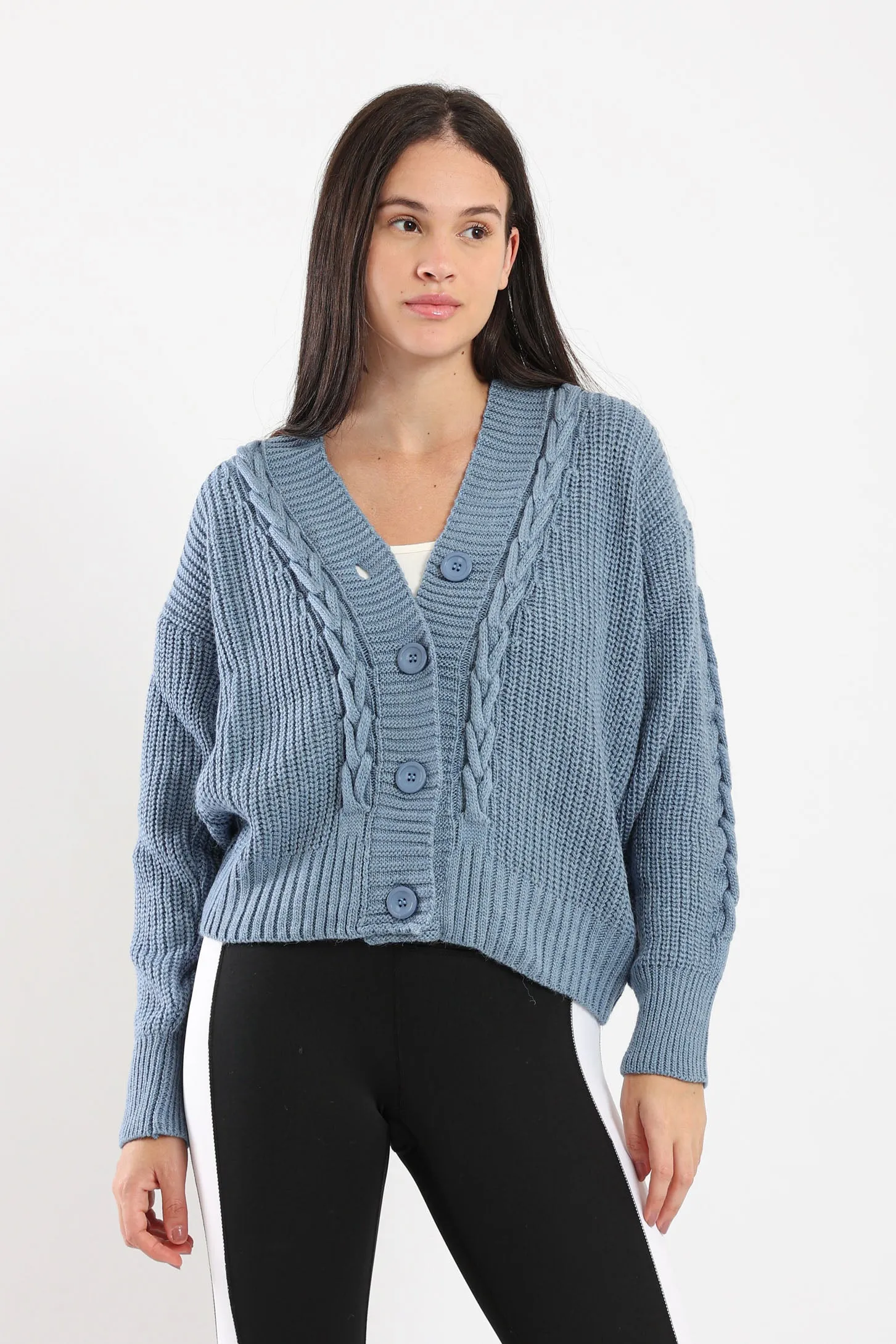 SNUGGLE KNIT CARDIGAN - BLUE