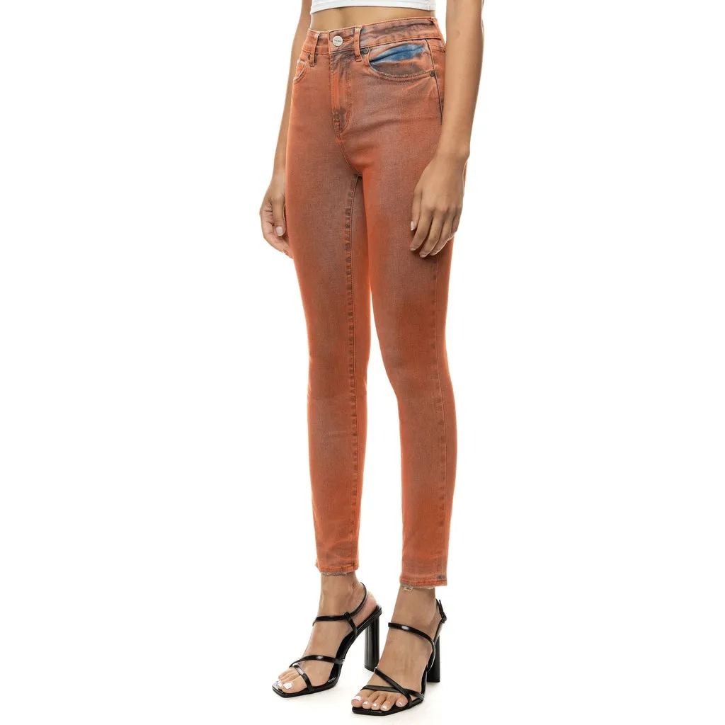 Spray Fashion Denim Pants - Orange