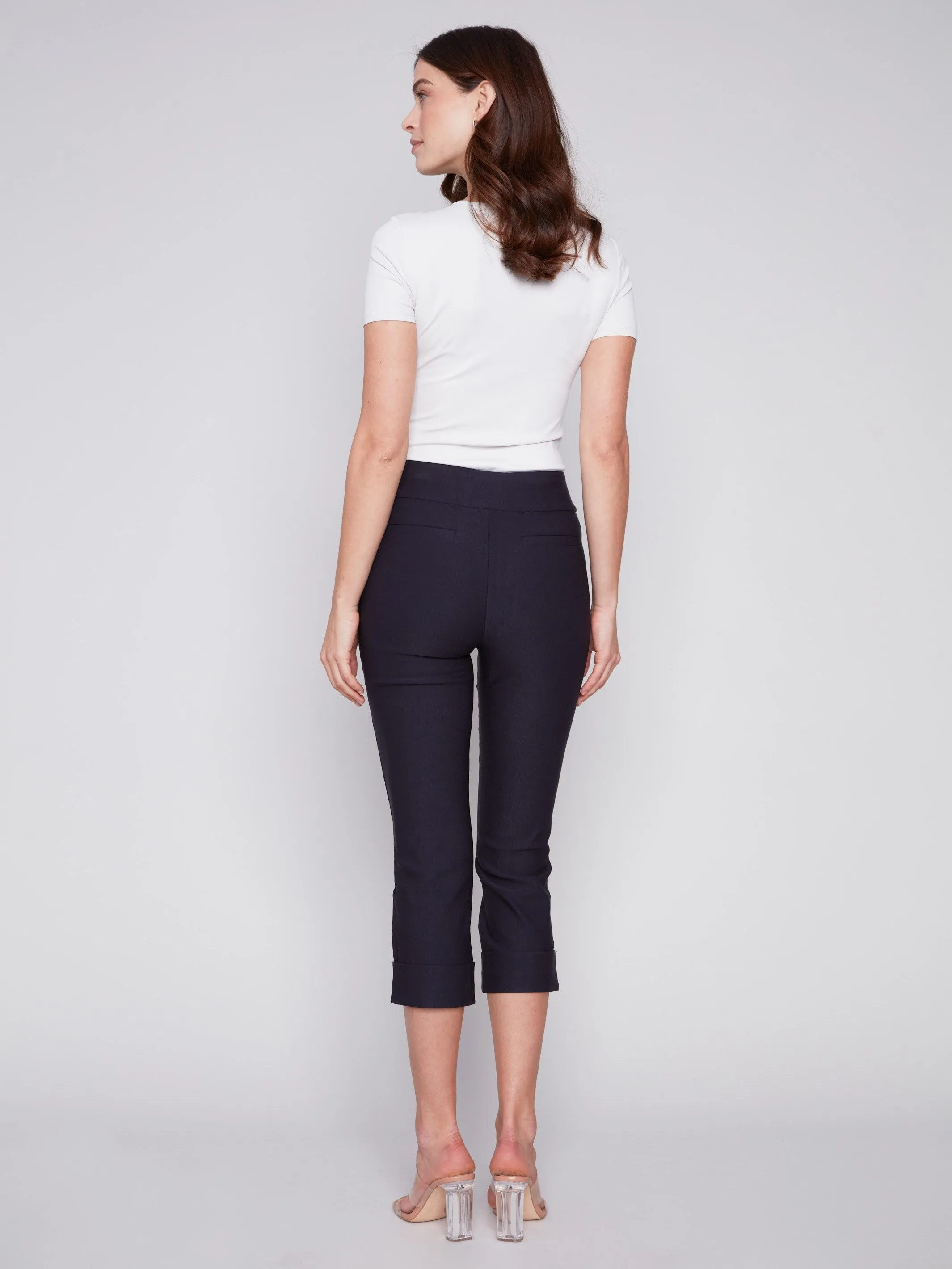 Stretch Pull-On Capri Pants - Navy