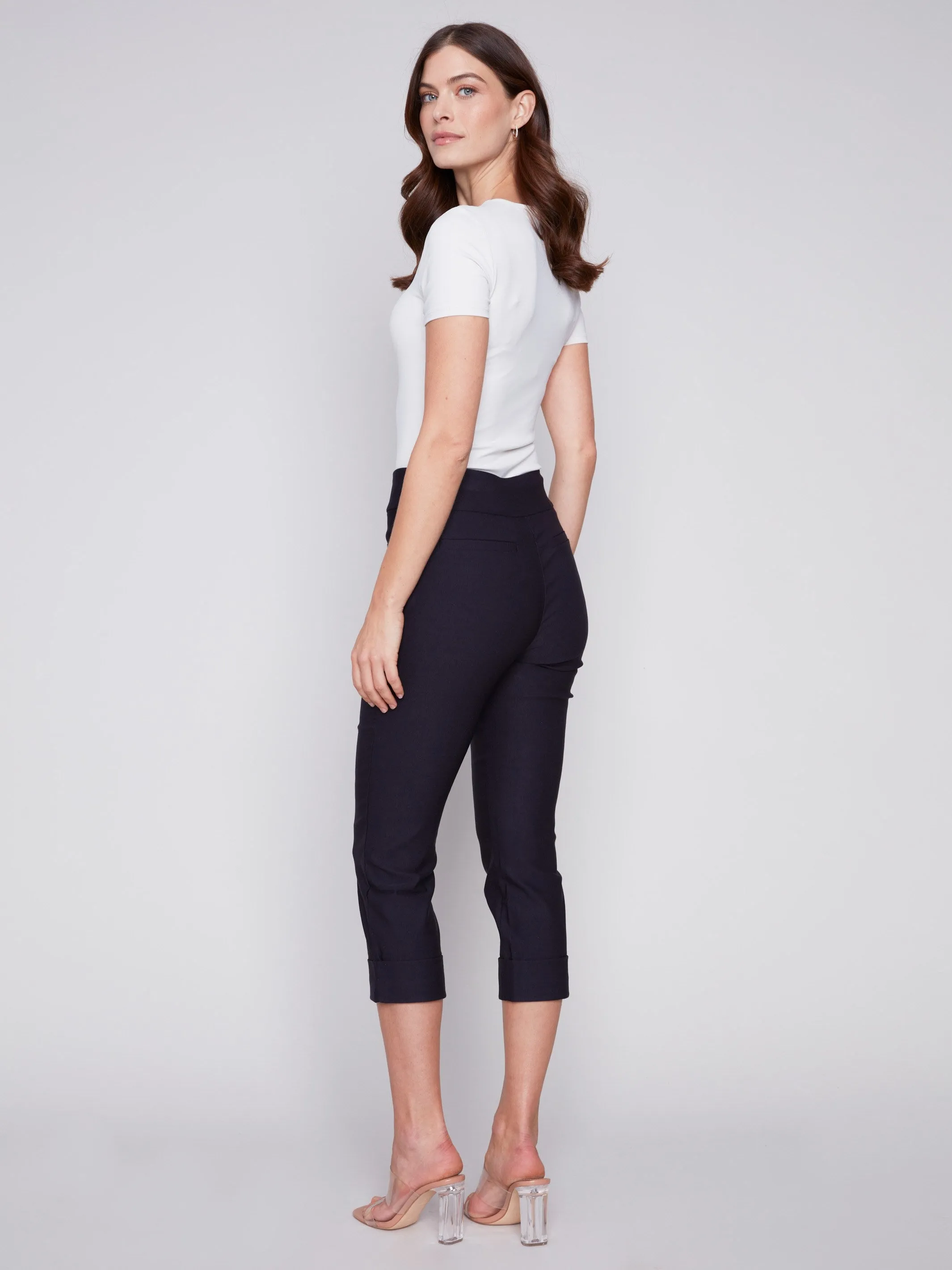 Stretch Pull-On Capri Pants - Navy