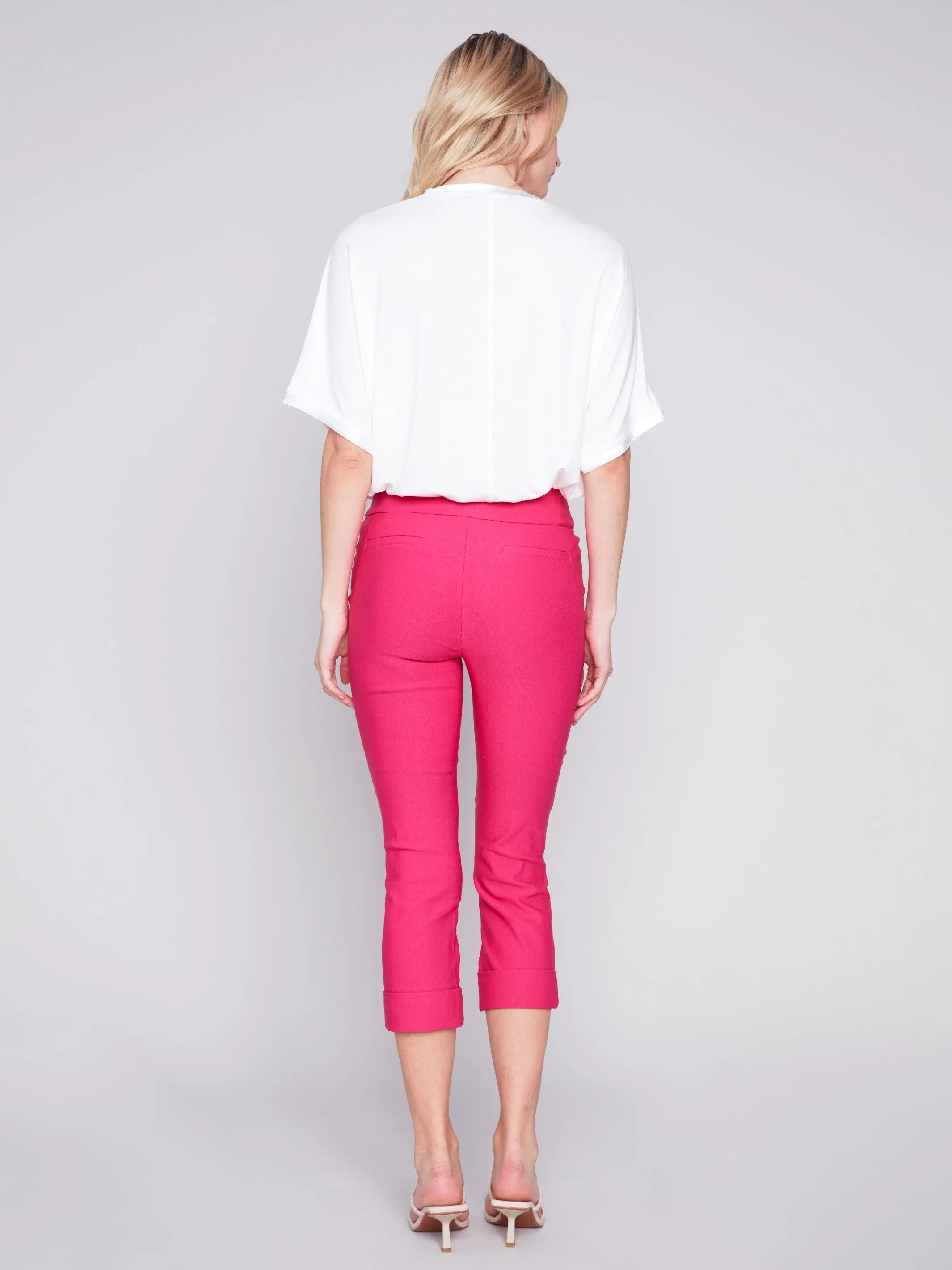 Stretch Pull-On Capri Pants - Punch