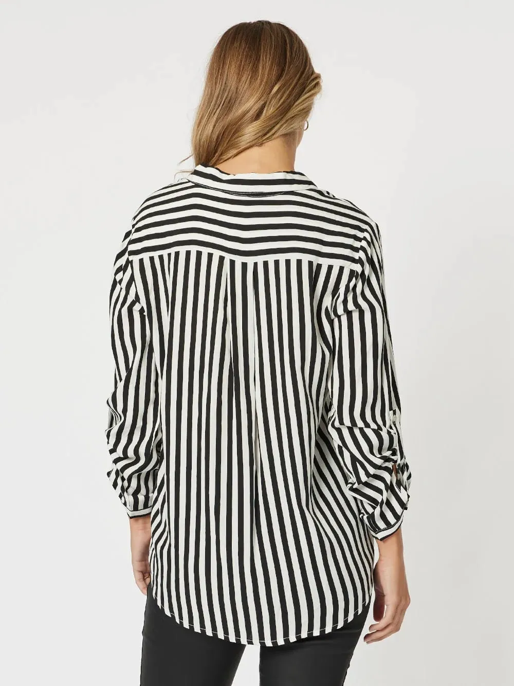 TH Tina black & white stripe shirt