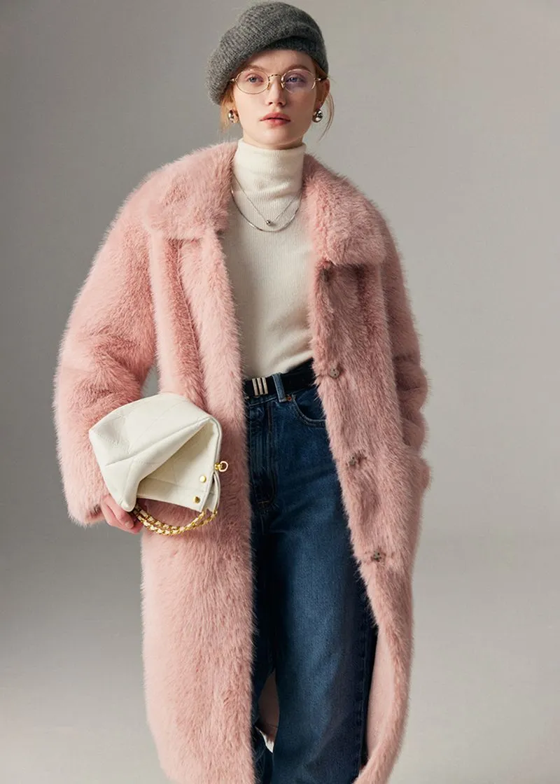 Thicken long Faux Mink fur coat