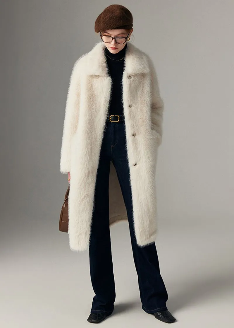 Thicken long Faux Mink fur coat